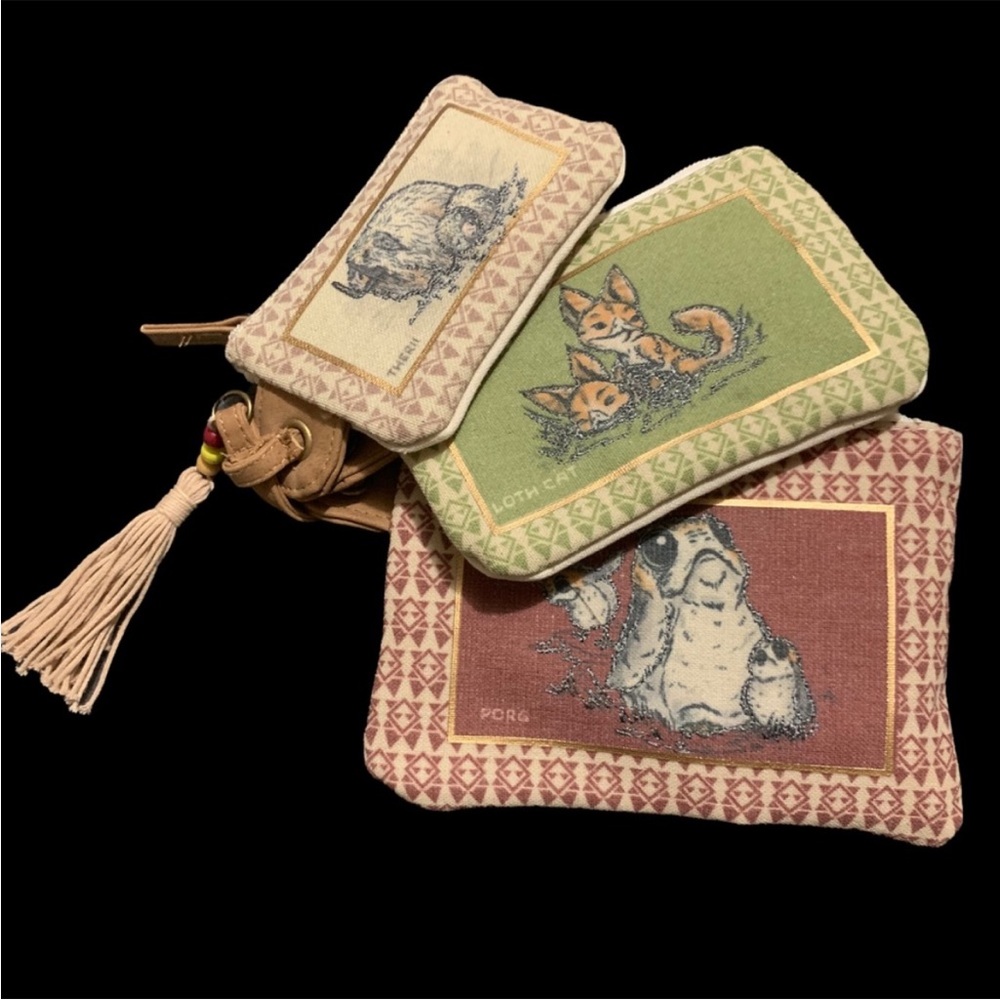 Star Wars Galaxy’s Edge creatures 3 pouch set Porg Loth Cat and Therii Disney